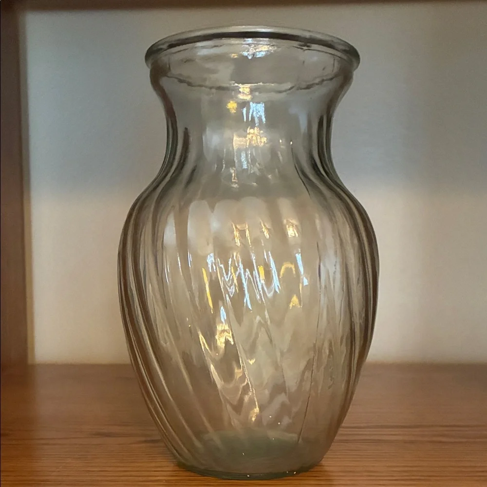 Clear Glass Swirl Vase - Home Accents